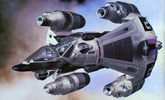 digital model of Ron's Gunship from Last Starfighter
